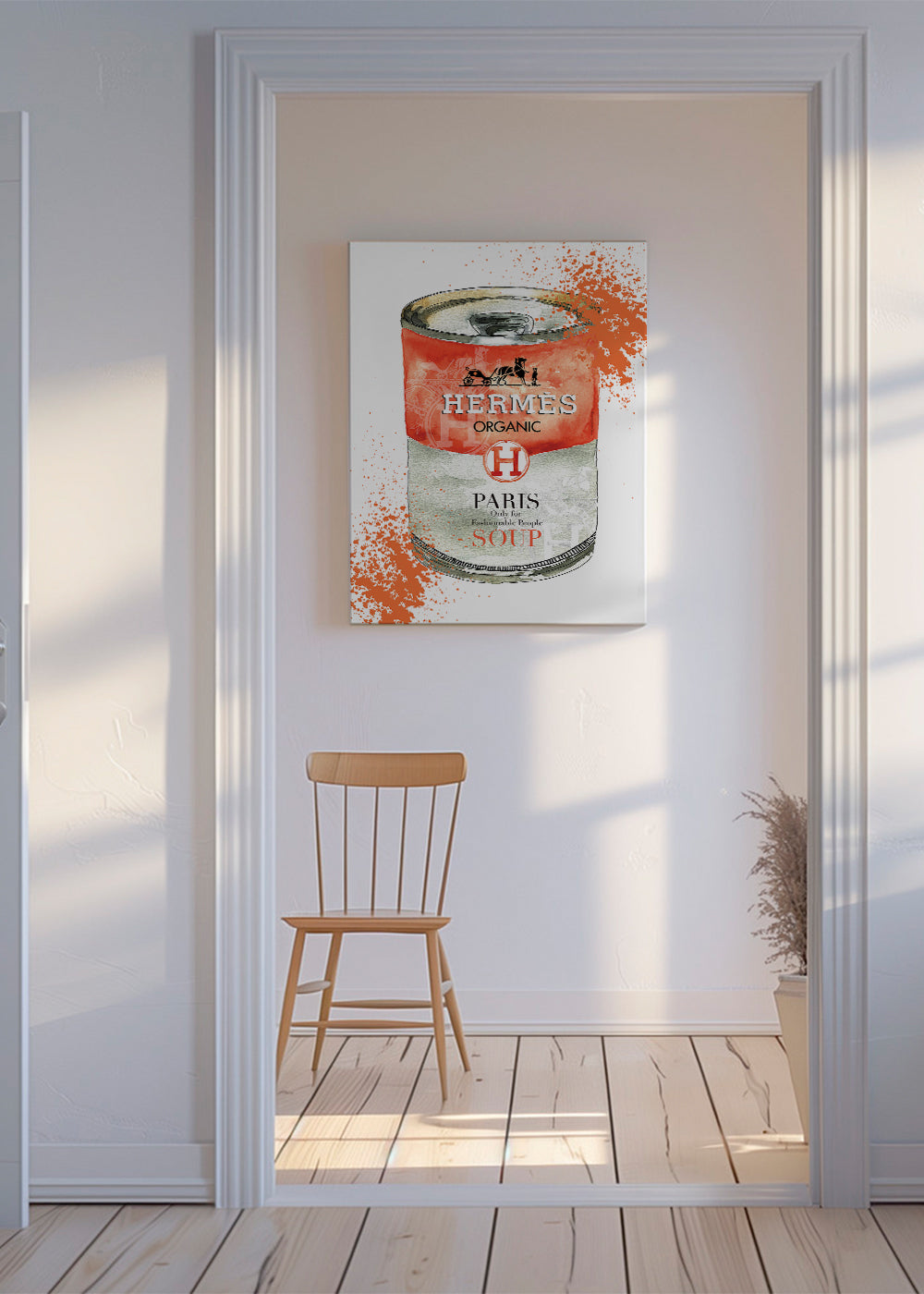 Køkkenkunst Hermès Soup illustreret dåse