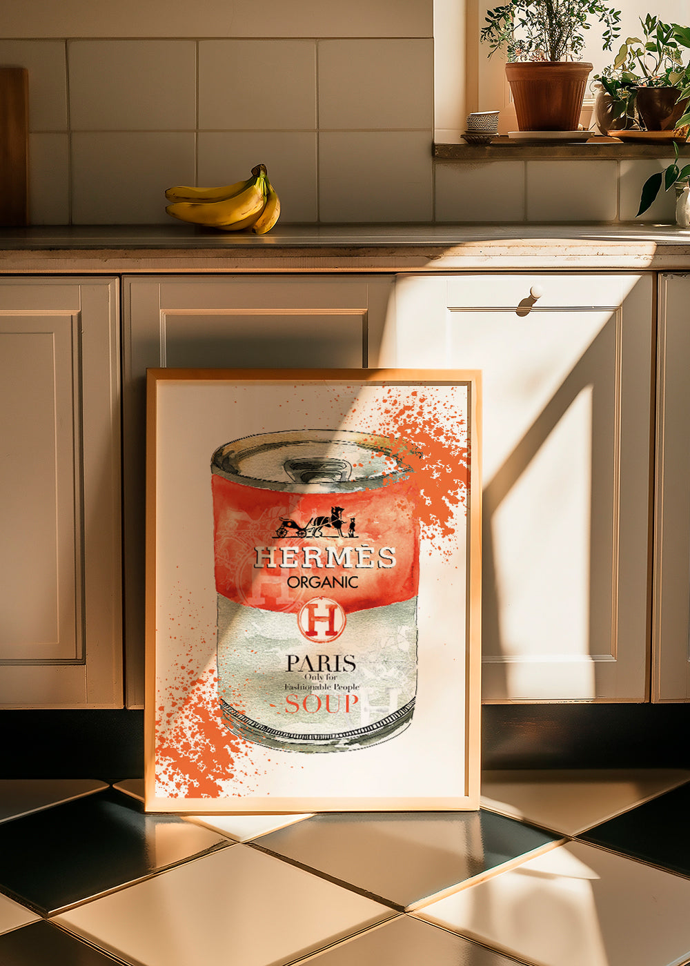 Køkkenkunst Hermès Soup illustreret dåse