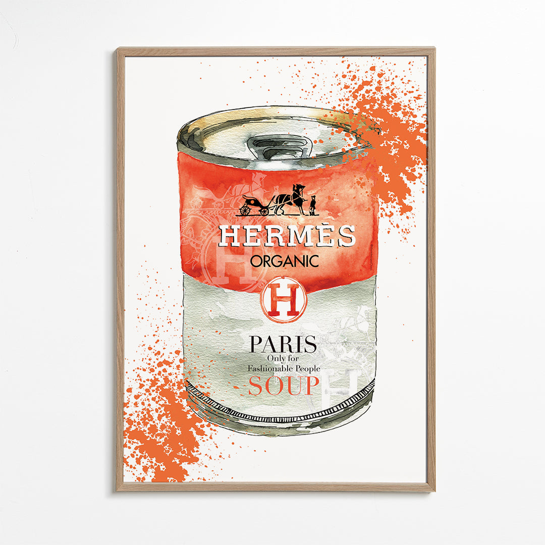 Køkkenkunst Hermès Soup illustreret dåse