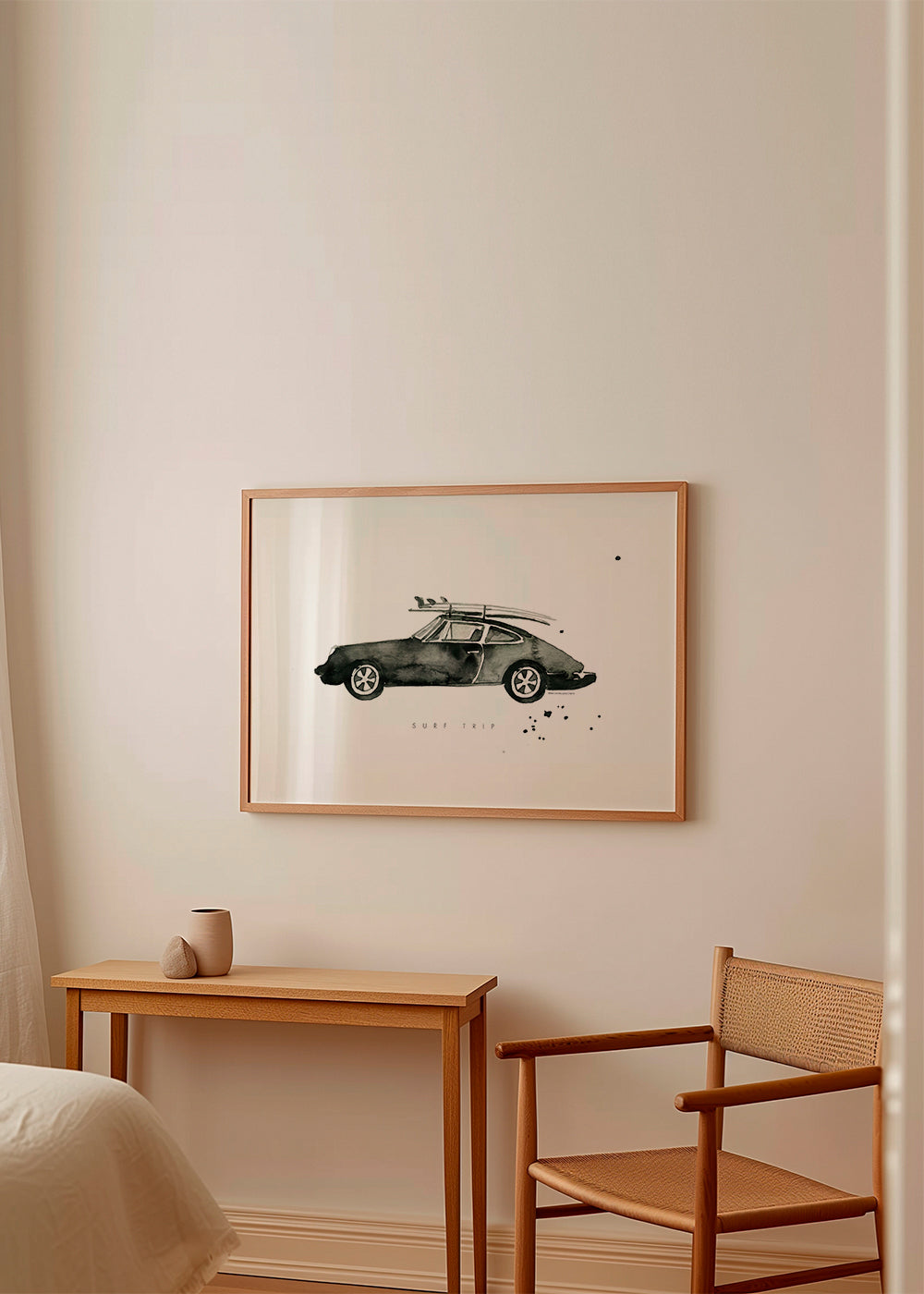 Sportskunst: Porsche med surfboards