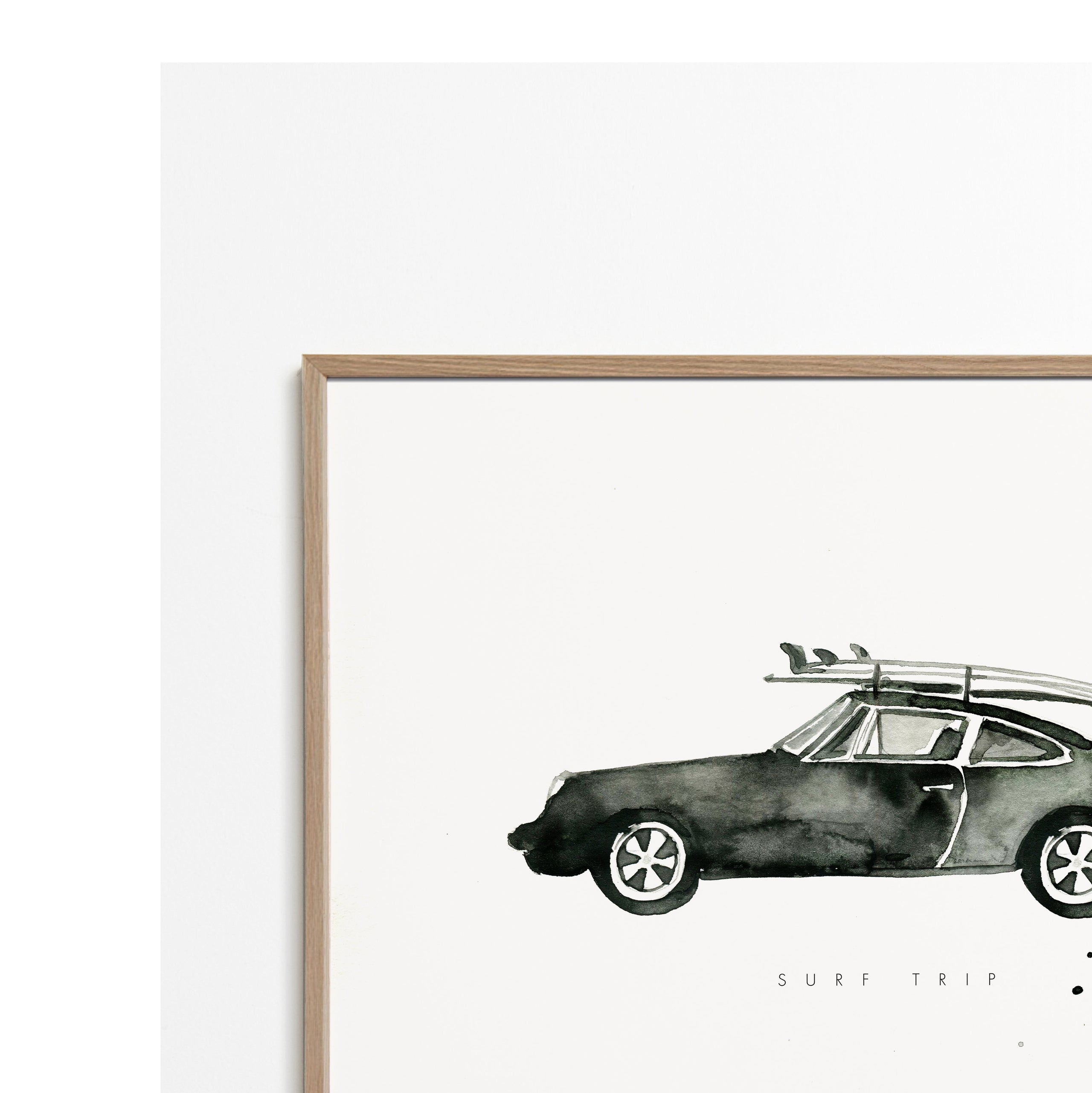 Sportskunst: Porsche med surfboards