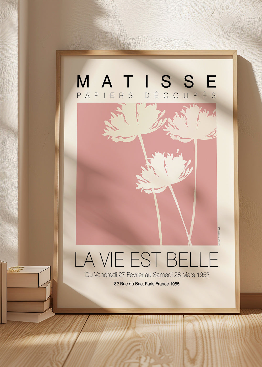Botanisk plakat Matisse rosa udklip