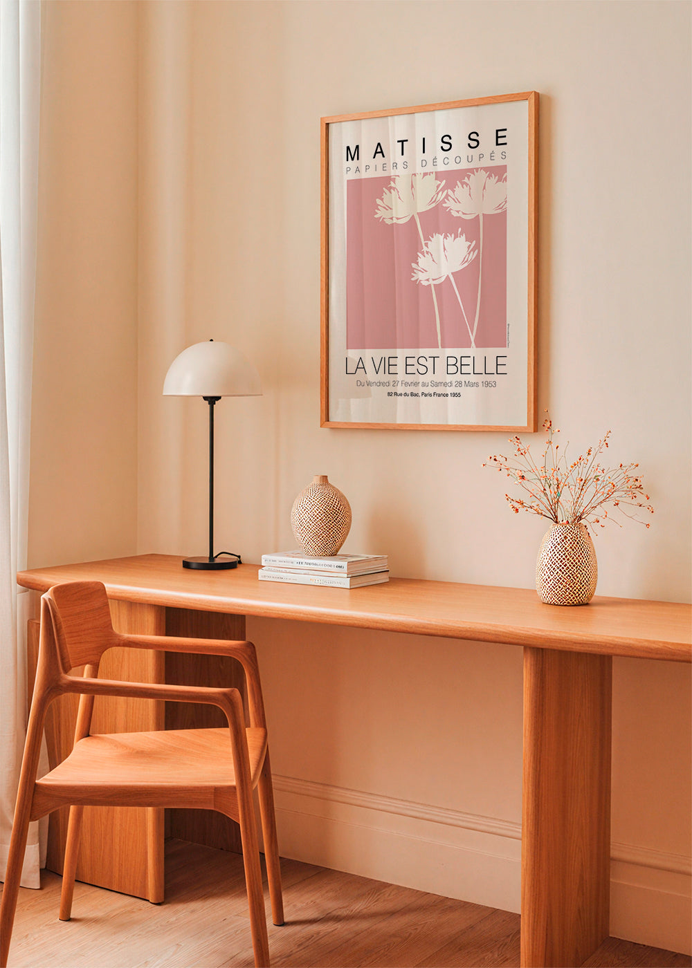 Botanisk plakat Matisse rosa udklip