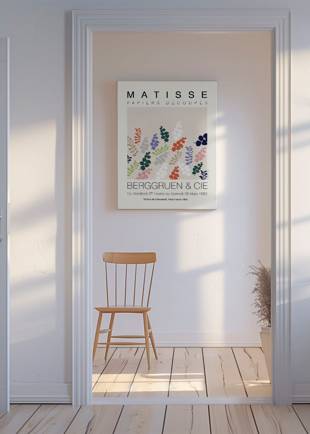 Botanisk plakat Matisse udskårne blade