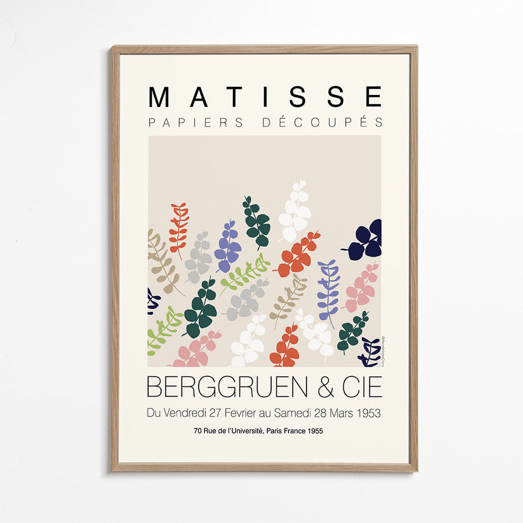 Botanisk plakat Matisse udskårne blade
