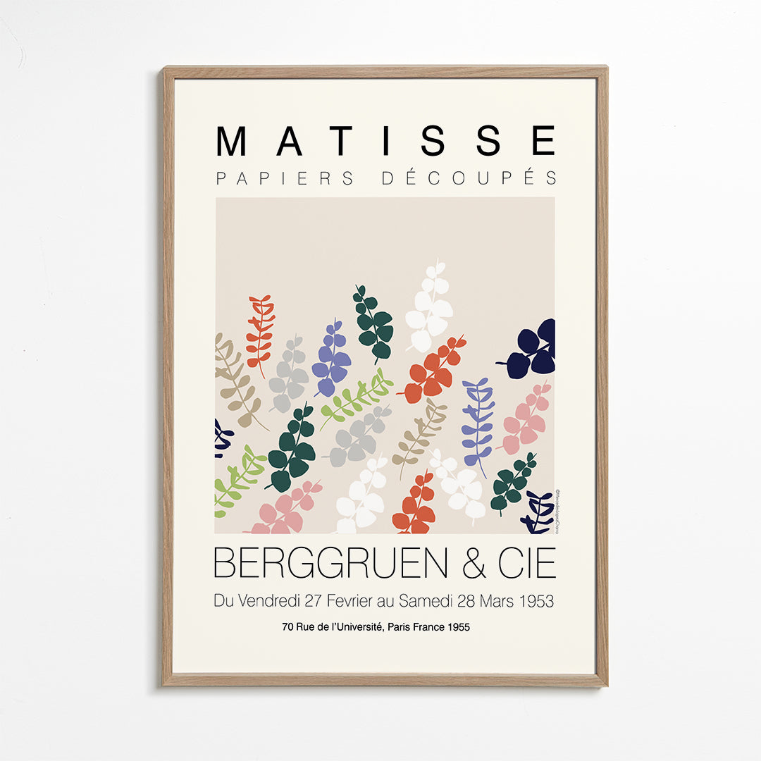 Botanisk plakat Matisse udskårne blade