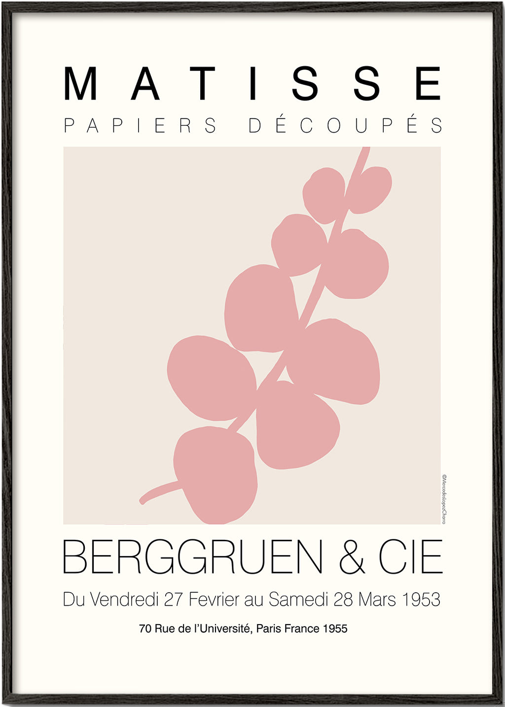 Botanisk plakat rosa blad
