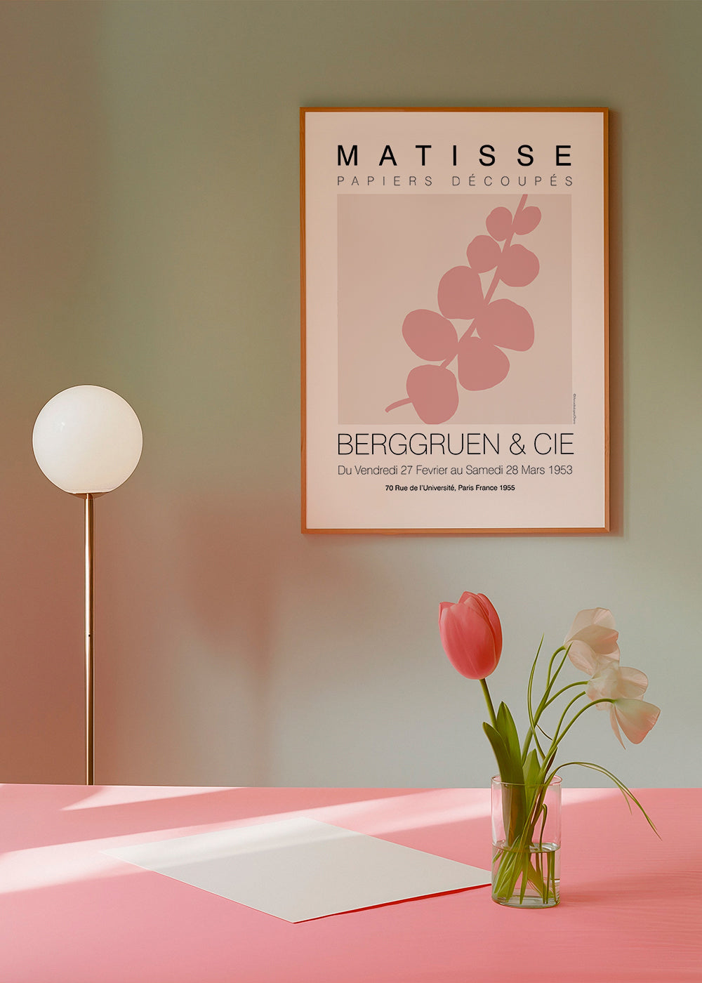 Botanisk plakat rosa blad
