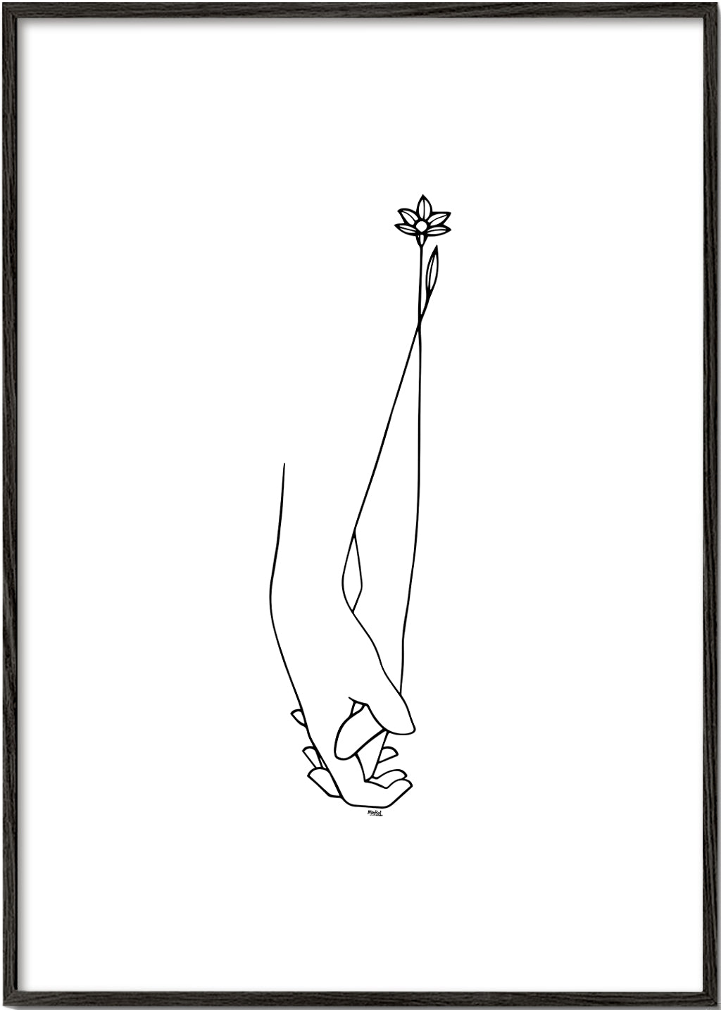Minimal linjeillustration af hænder