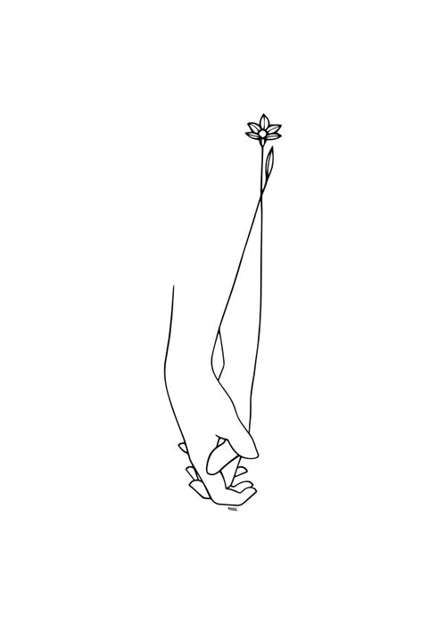 Minimal linjeillustration af hænder