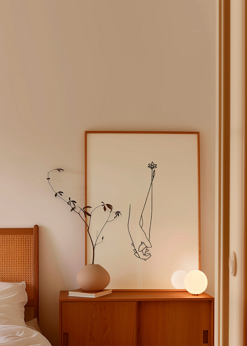 Minimal linjeillustration af hænder