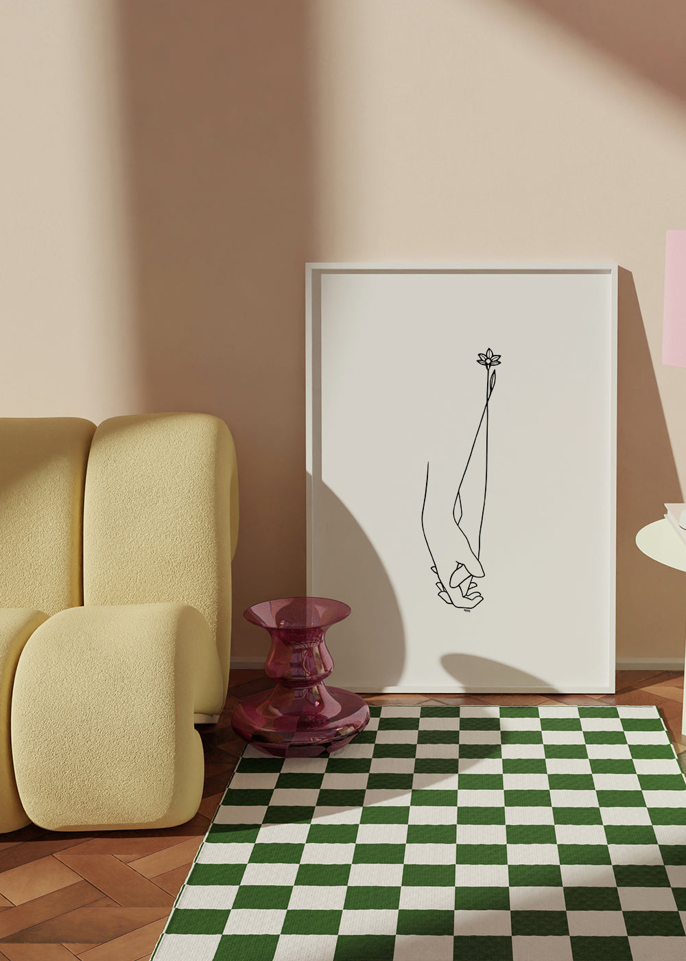 Minimal linjeillustration af hænder