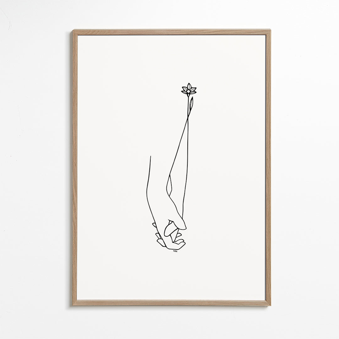 Minimal linjeillustration af hænder