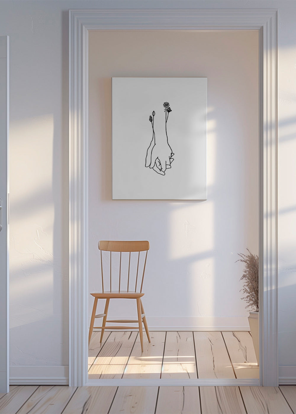 Botanisk plakat sammenflettede hænder
