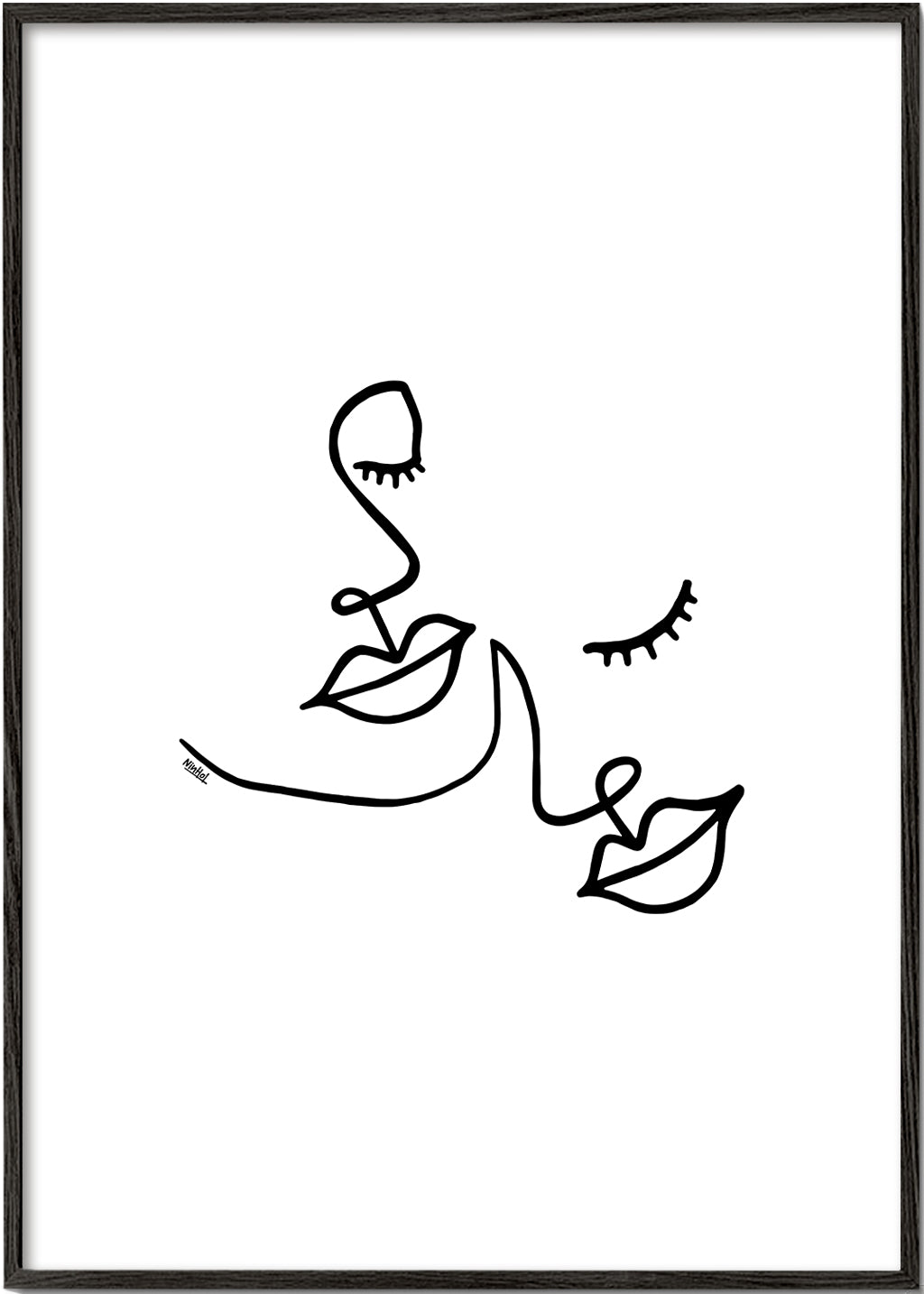 Linjekunst ansigter minimalistisk