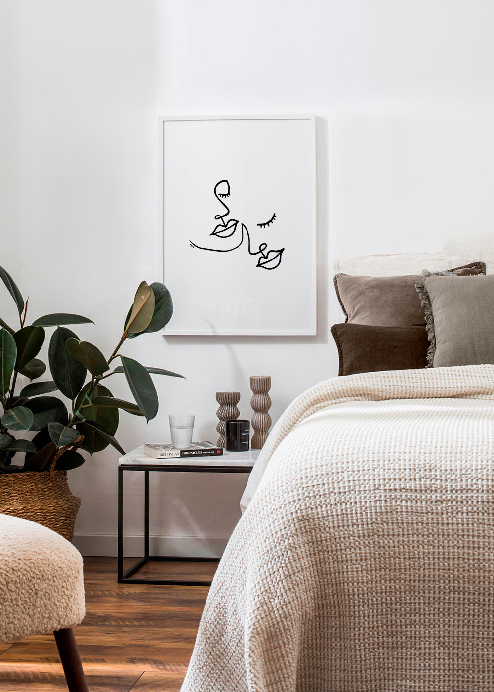 Linjekunst ansigter minimalistisk