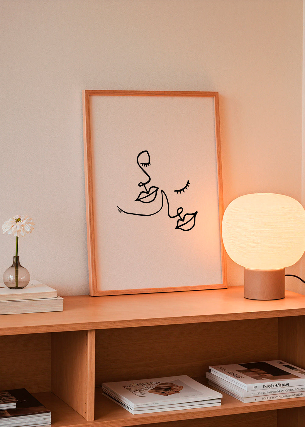 Linjekunst ansigter minimalistisk