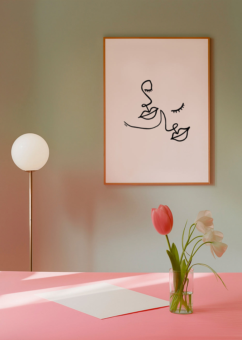 Linjekunst ansigter minimalistisk