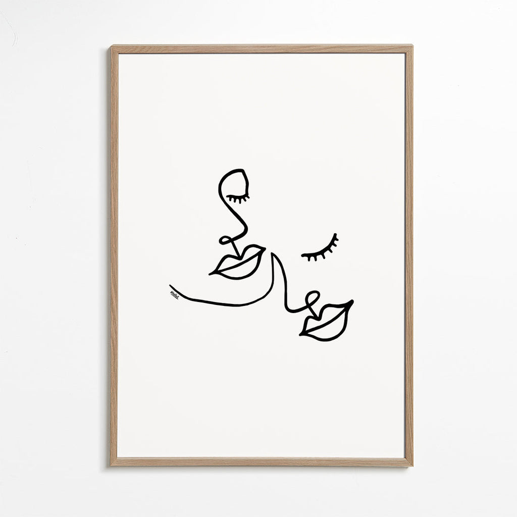 Linjekunst ansigter minimalistisk