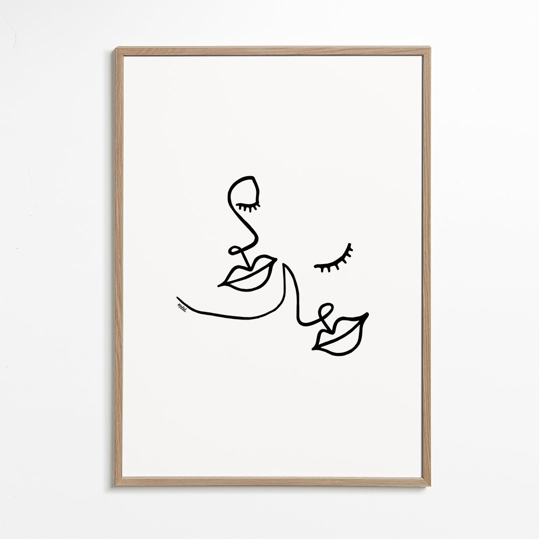 Linjekunst ansigter minimalistisk
