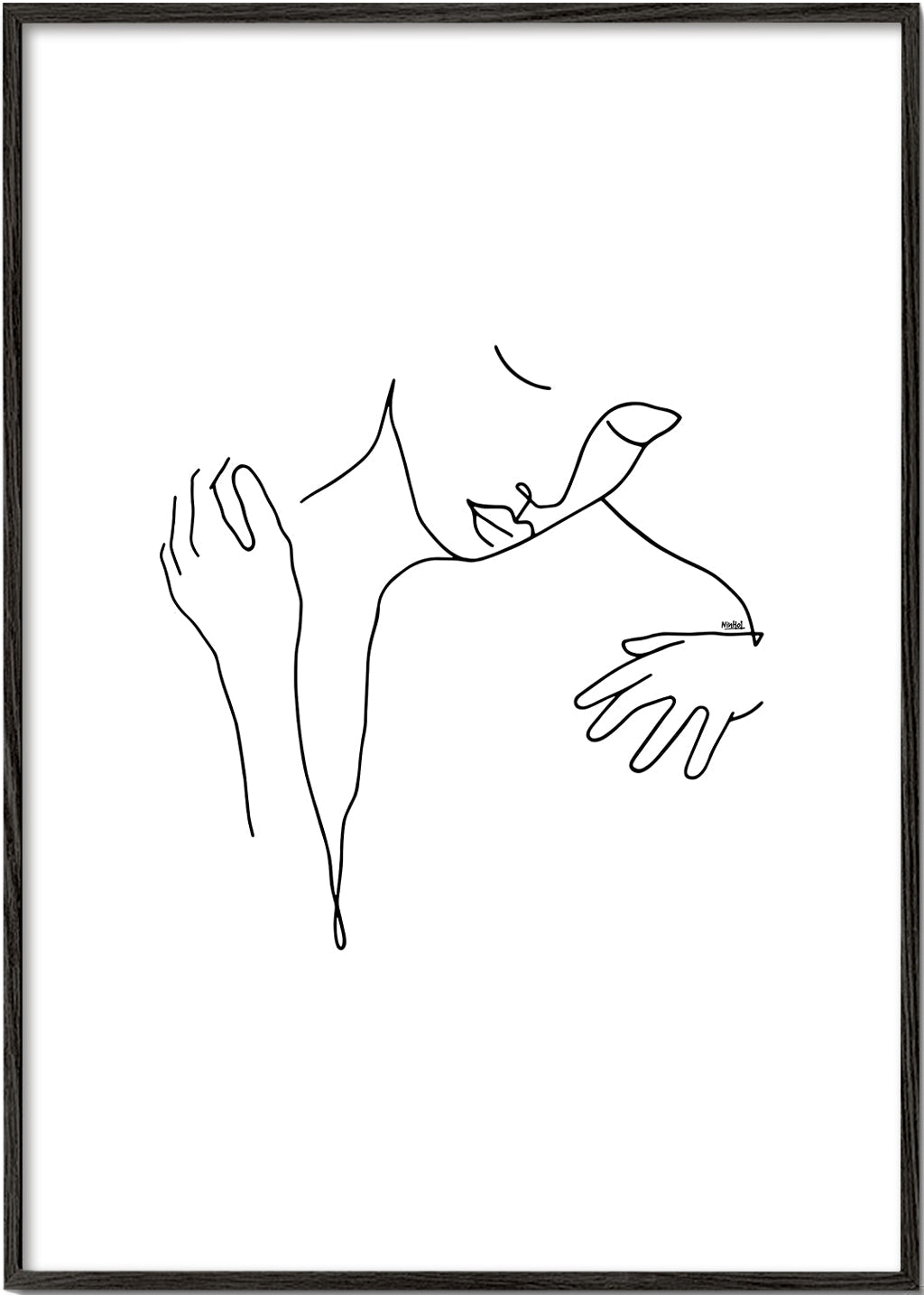 Linjetegning omfavnelse minimal