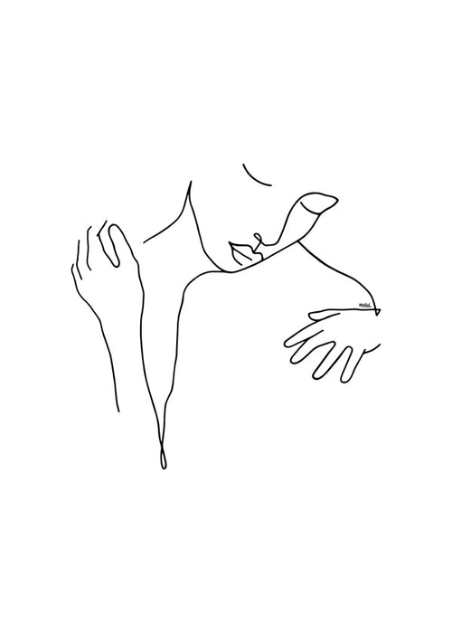 Linjetegning omfavnelse minimal