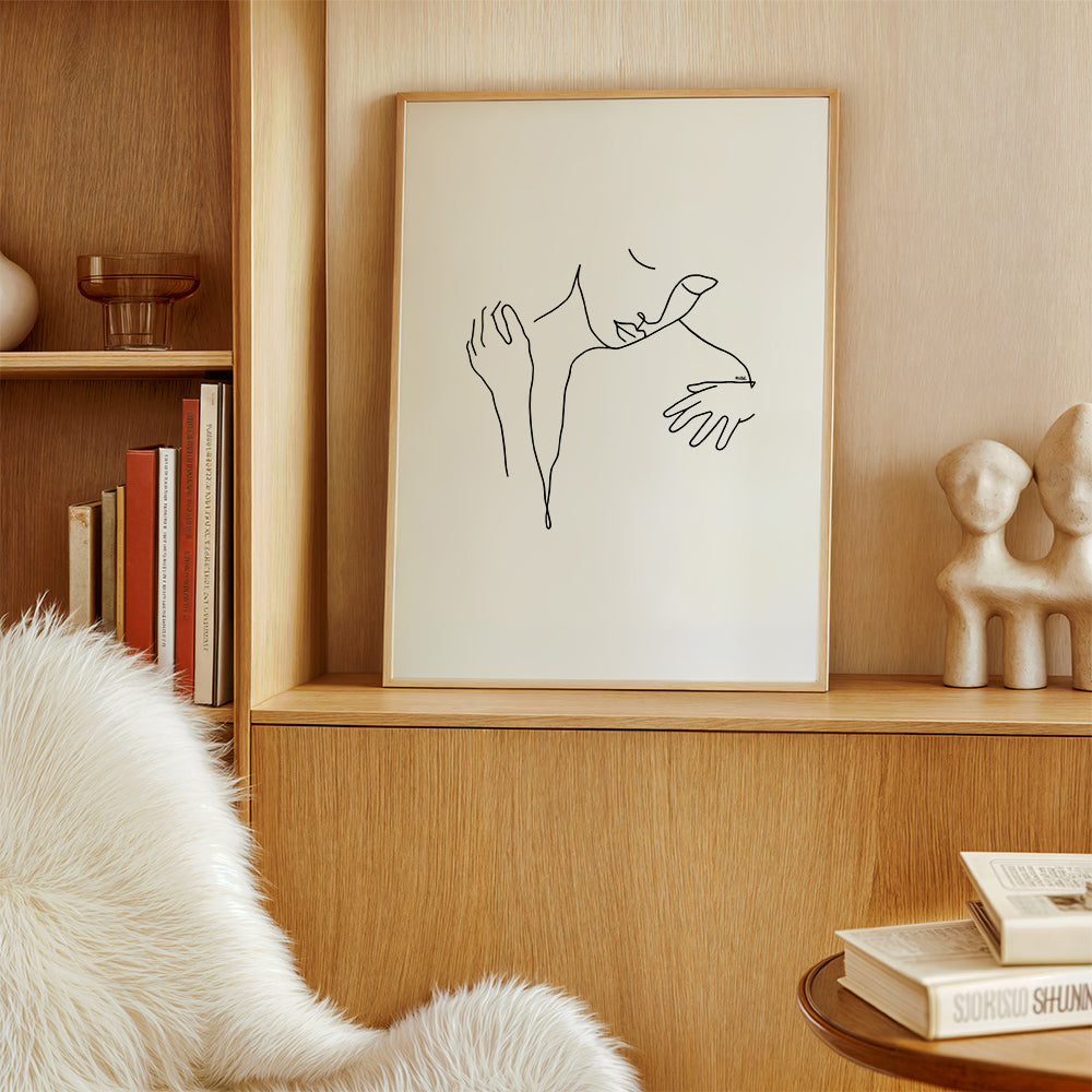 Linjetegning omfavnelse minimal