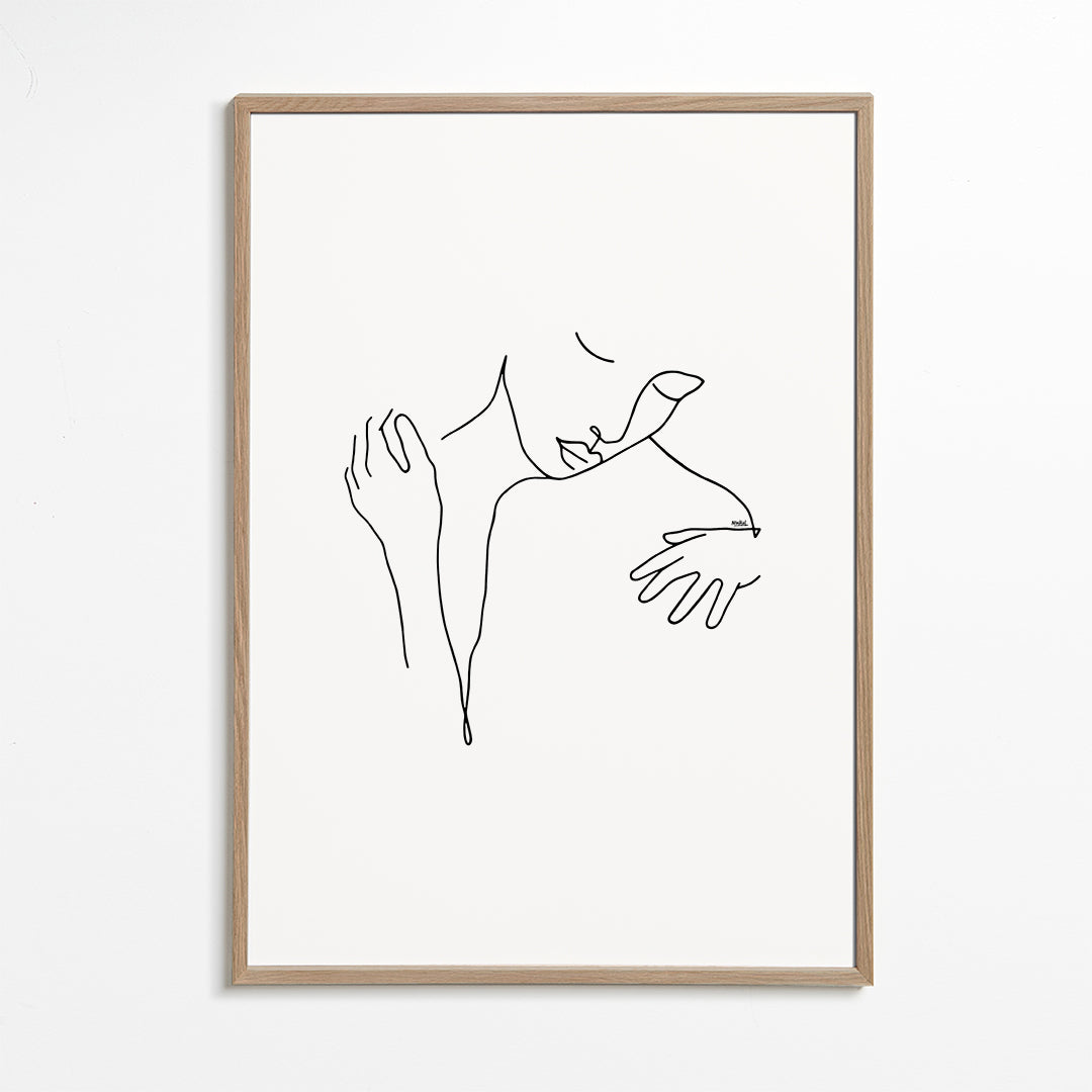 Linjetegning omfavnelse minimal