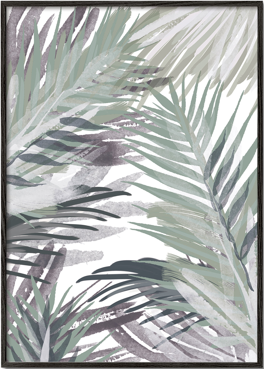 Botanisk plakat med palmer i akvarel