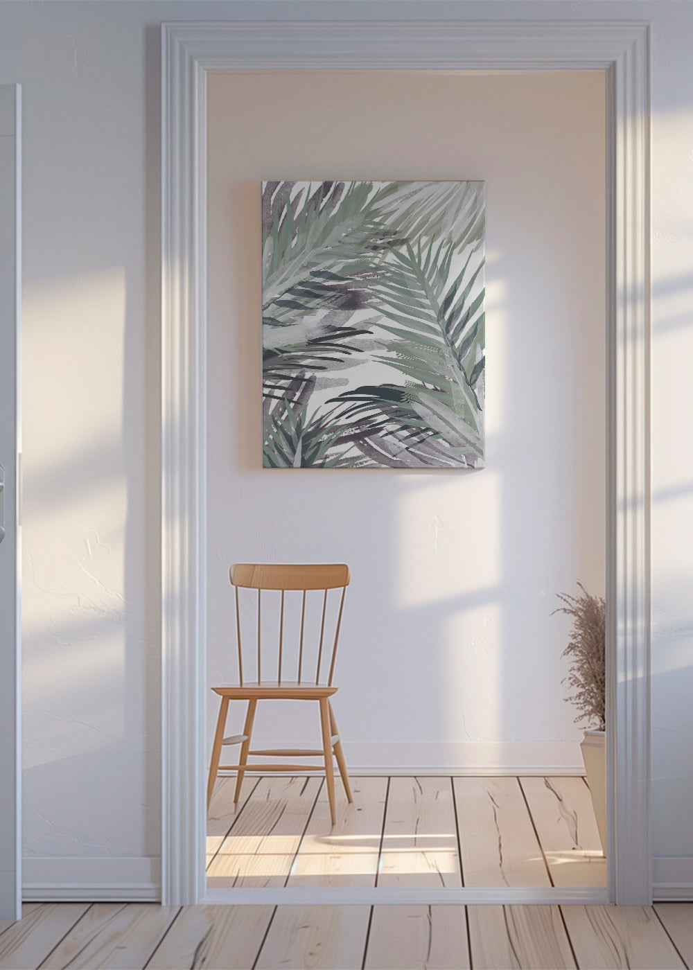 Botanisk plakat med palmer i akvarel