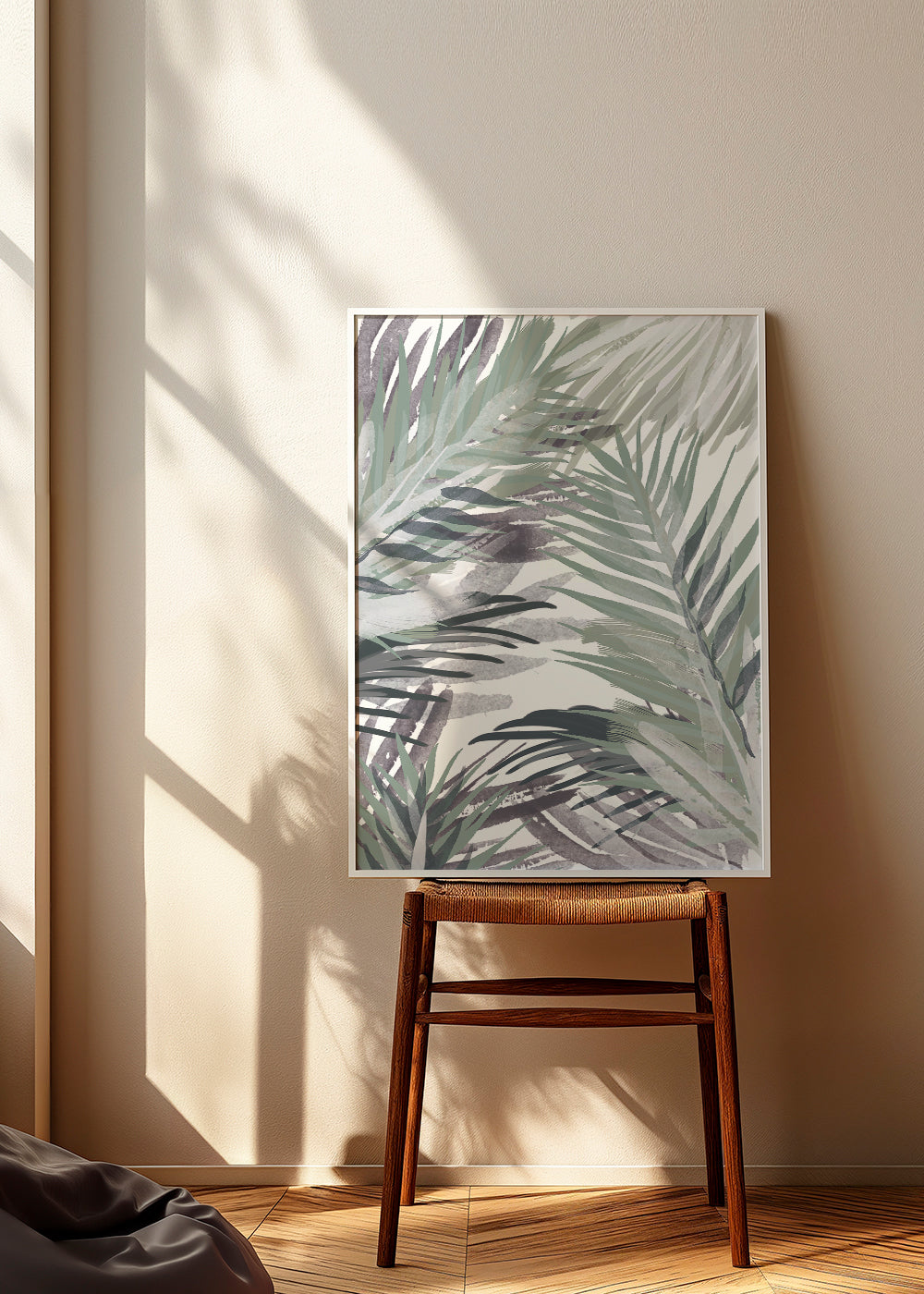 Botanisk plakat med palmer i akvarel