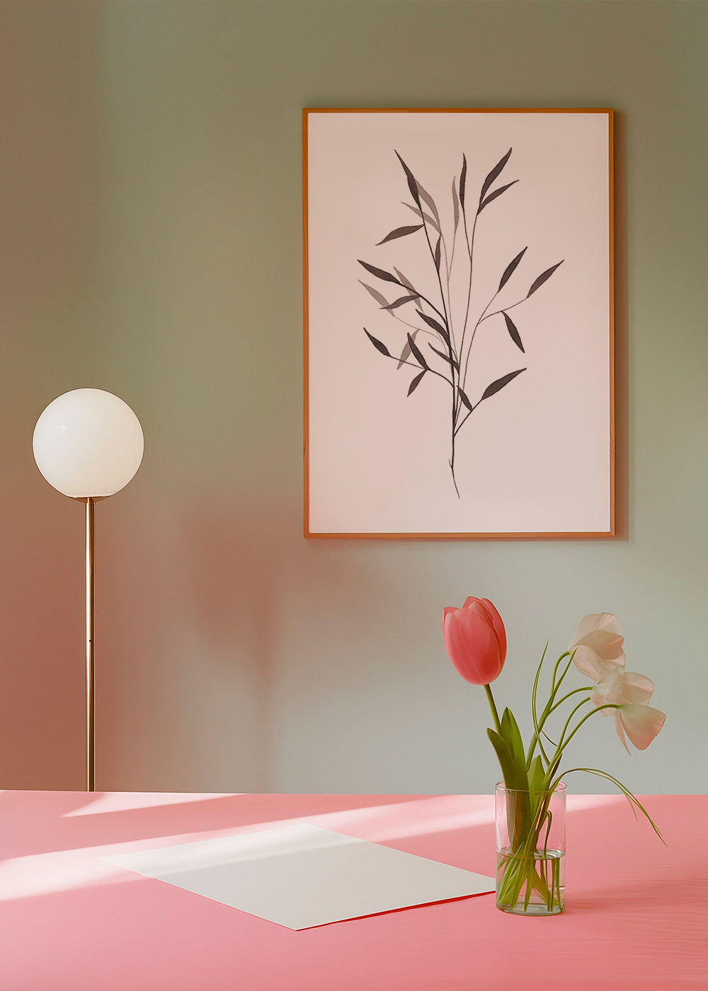 Botanisk plakat slank gren