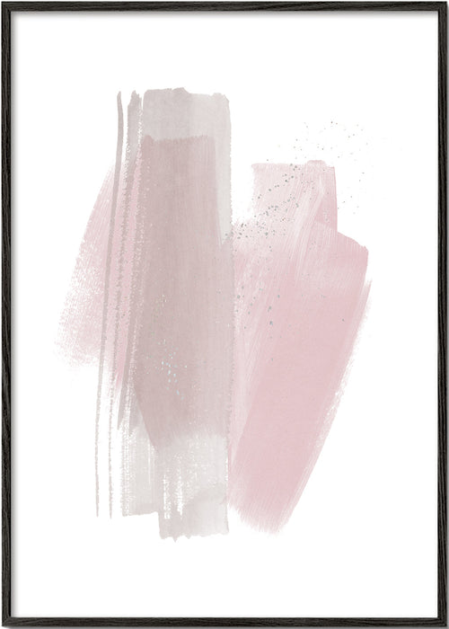 Abstrakt billede med rosa og beige strøg