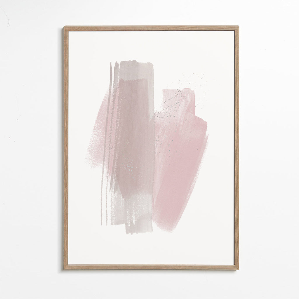 Abstrakt billede med rosa og beige strøg