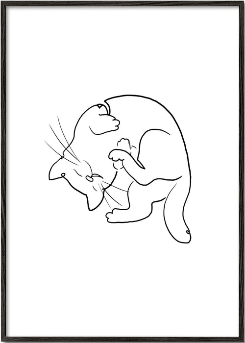 Billede kat linjetegning