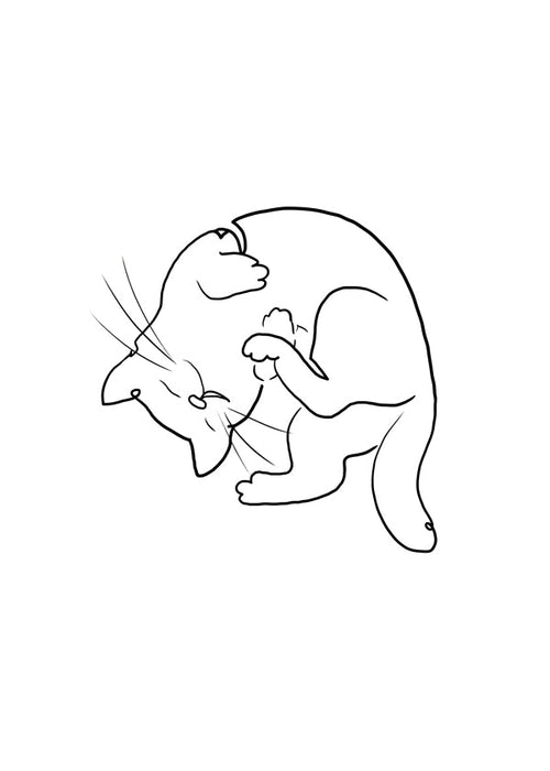 Billede kat linjetegning