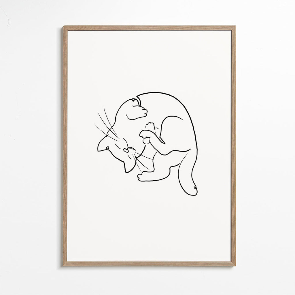 Billede kat linjetegning
