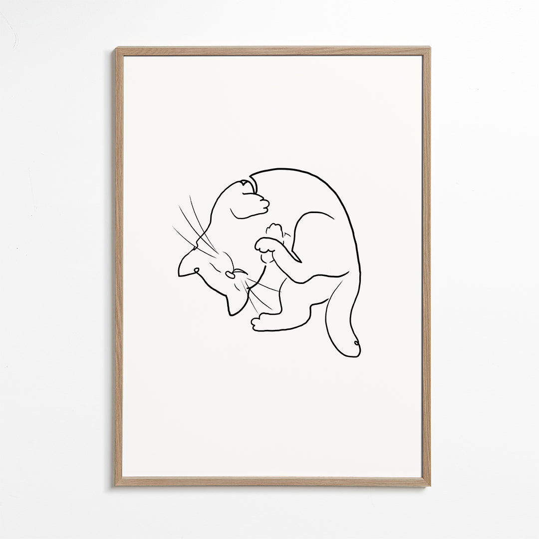 Billede kat linjetegning