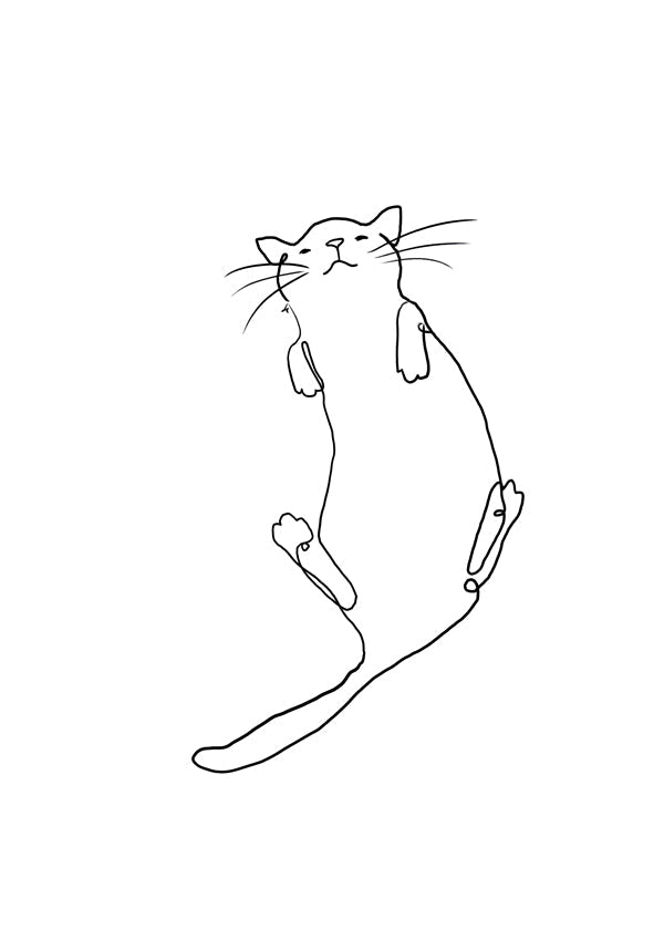 Plakat kat linje minimalistisk