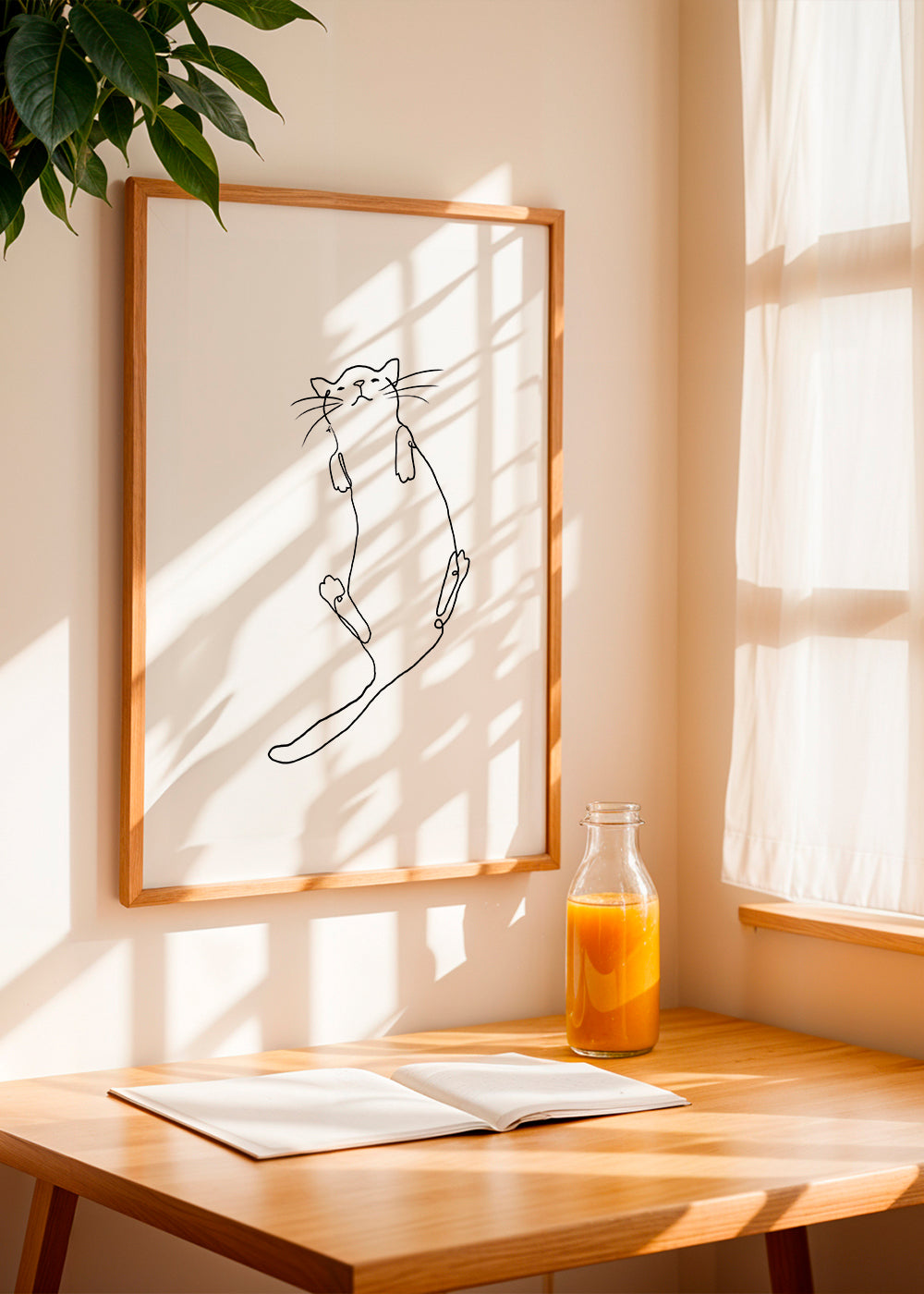 Plakat kat linje minimalistisk