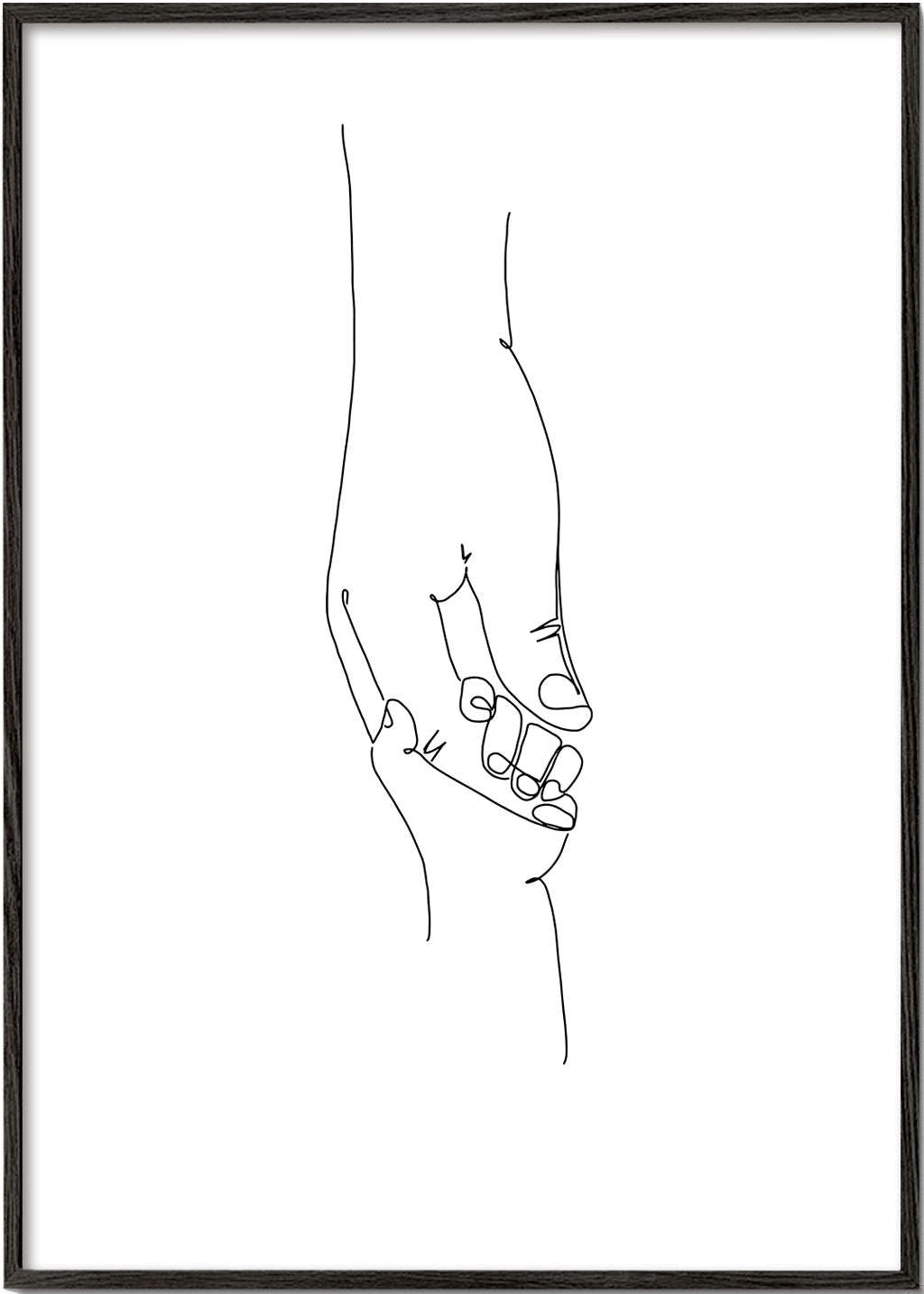 Line art illustration babyhænder