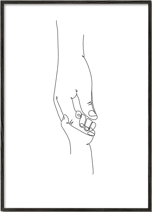 Line art illustration babyhænder