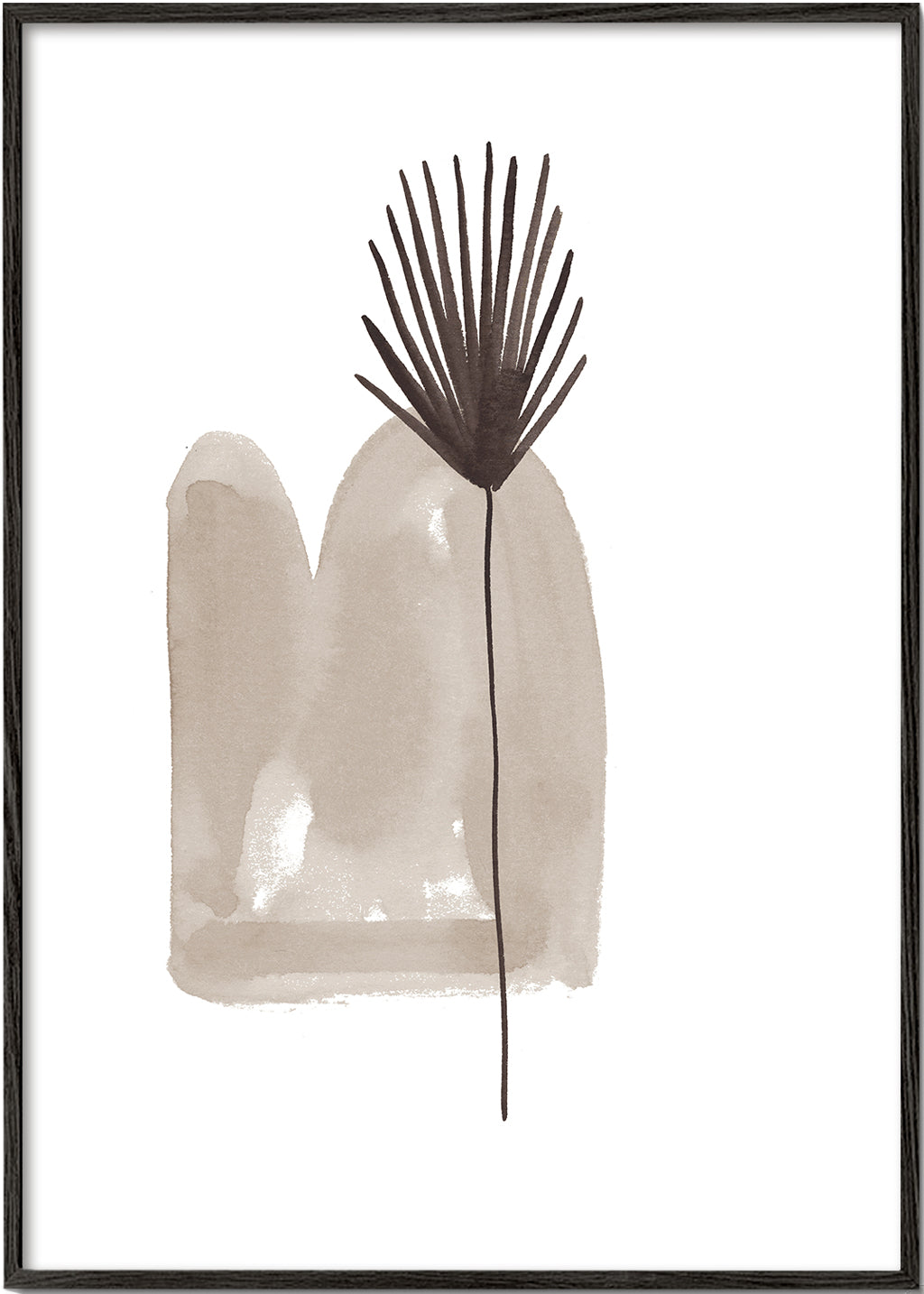 Botanisk plakat: minimalistisk blad akvarel
