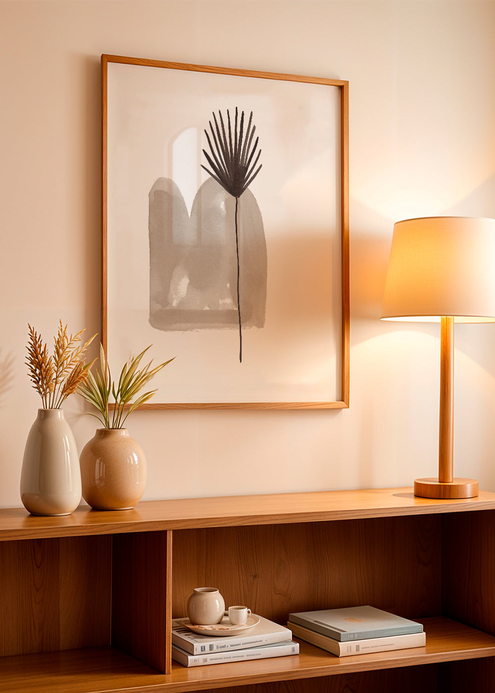 Botanisk plakat: minimalistisk blad akvarel