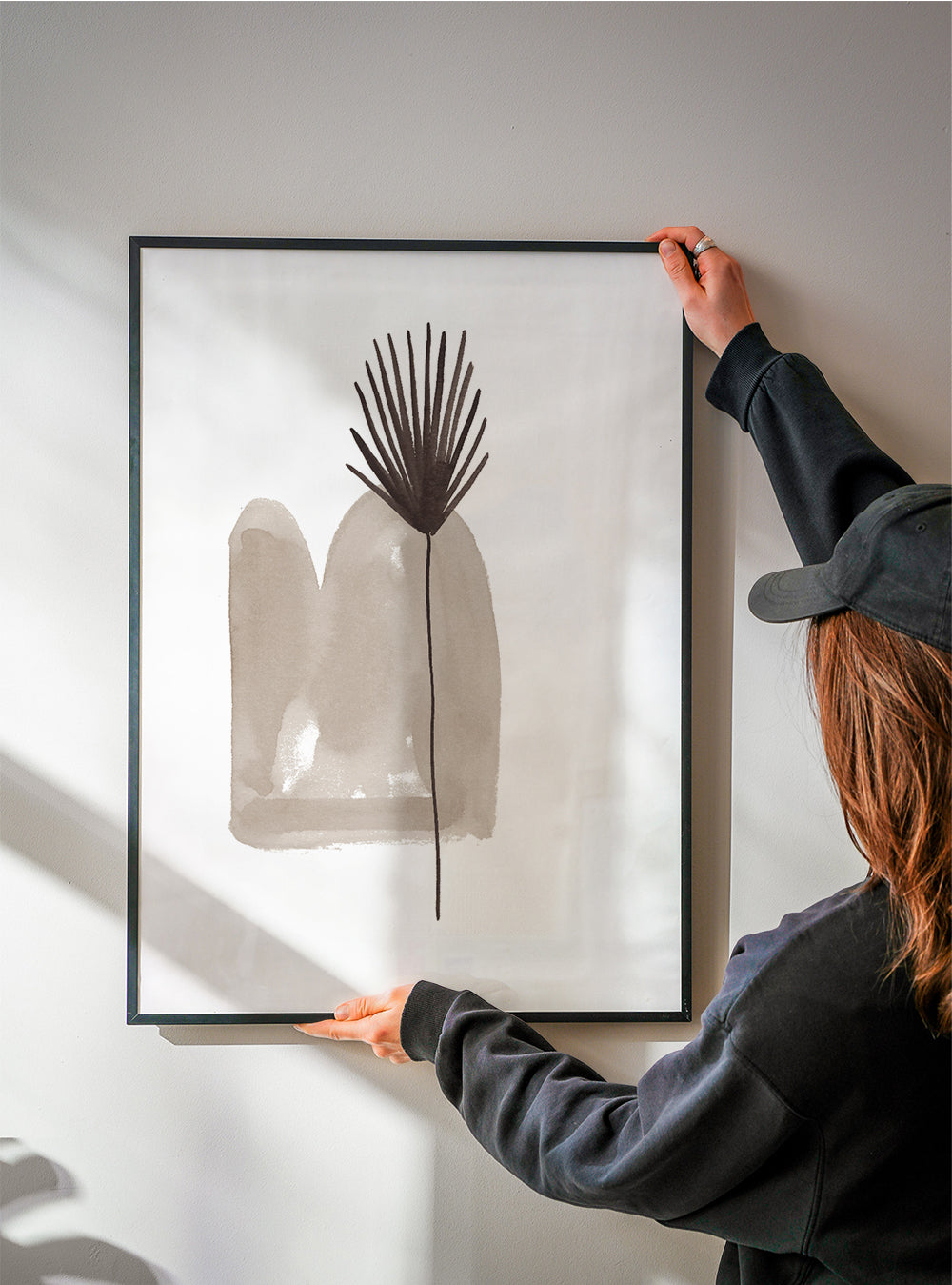 Botanisk plakat: minimalistisk blad akvarel