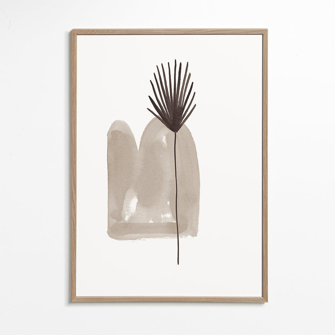 Botanisk plakat: minimalistisk blad akvarel