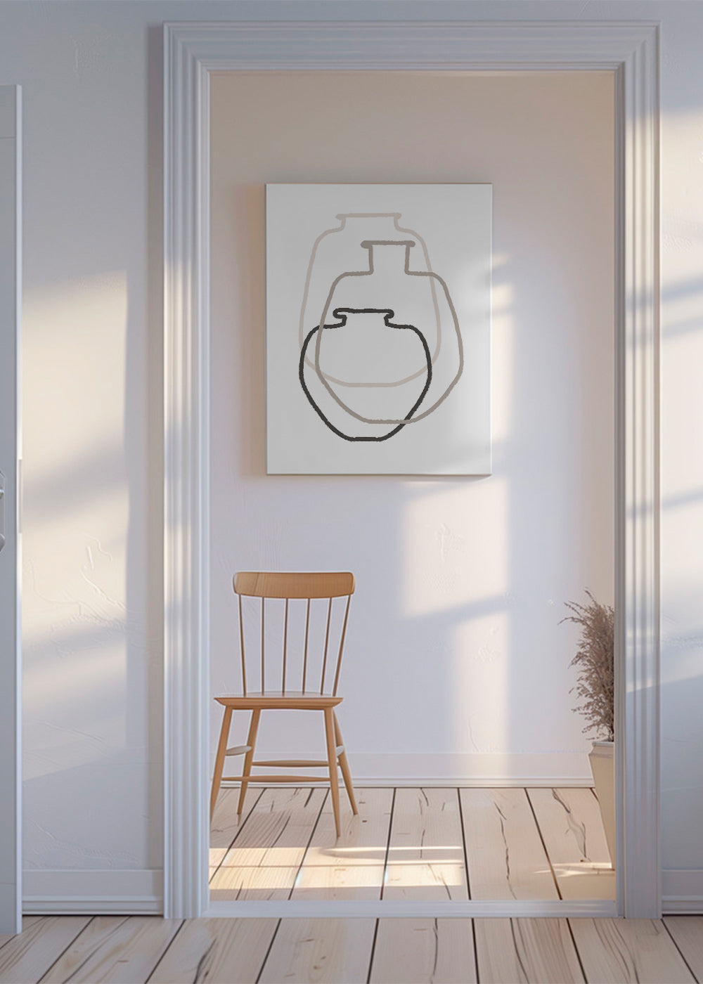 Minimalistisk design lineære vaser i overlap