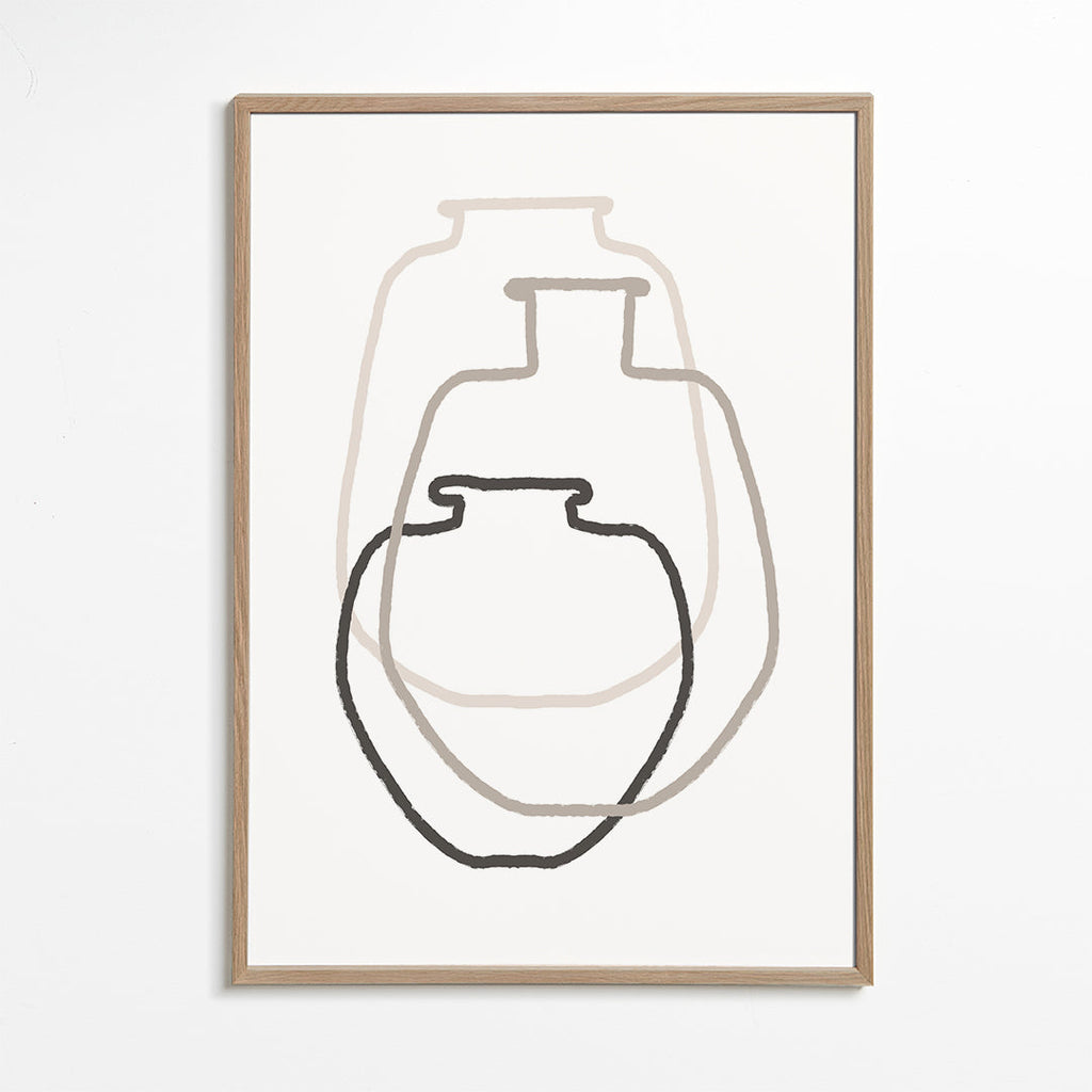 Minimalistisk design lineære vaser i overlap