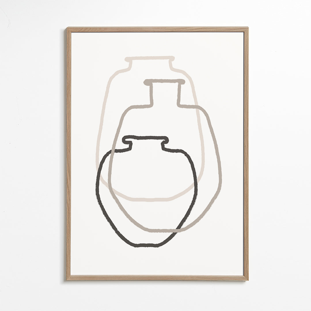 Minimalistisk design lineære vaser i overlap