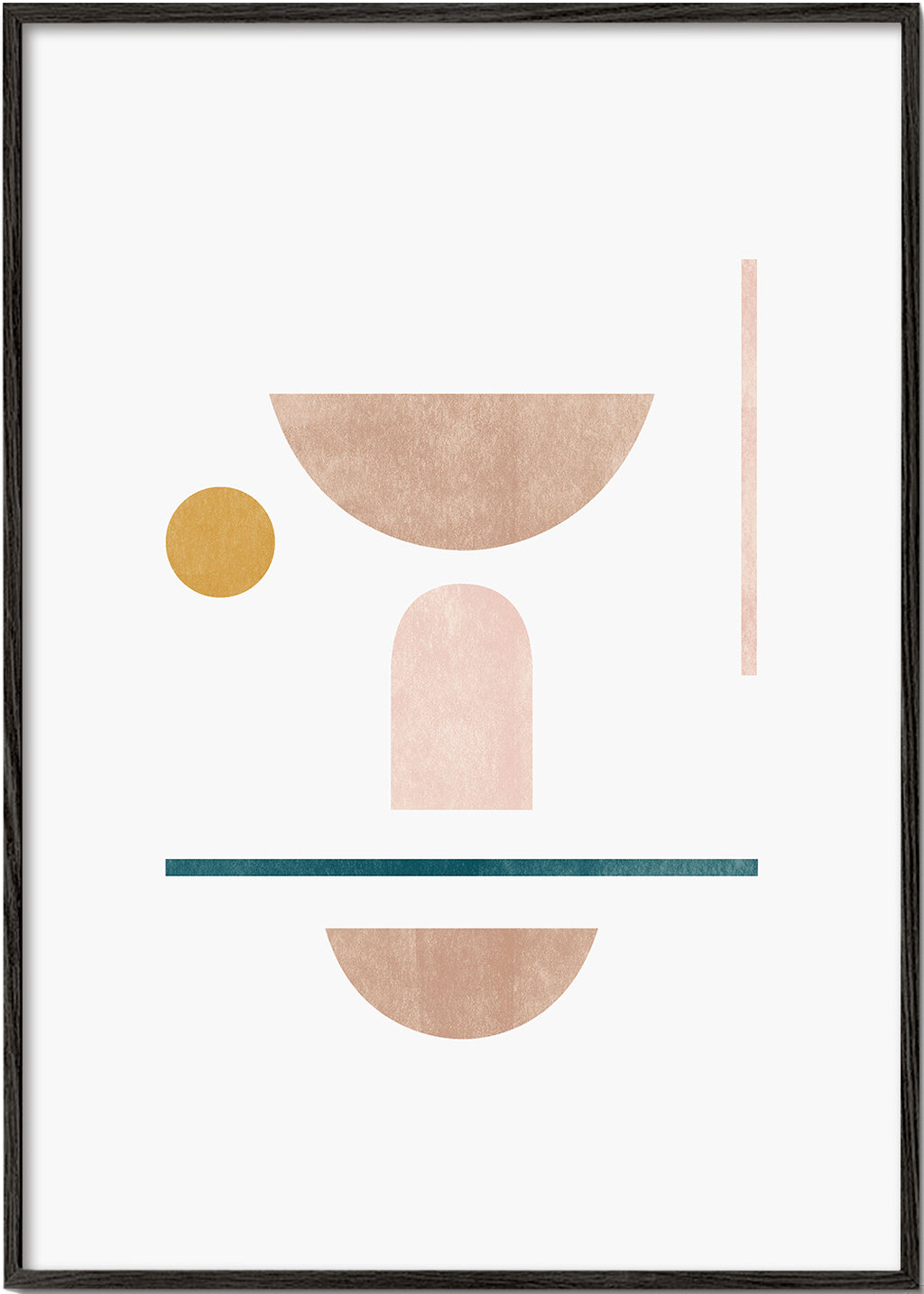 Geometrisk plakat med bløde former